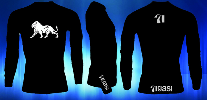 black rash guard lion